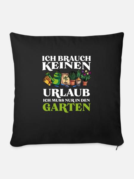 Garten Urlaub - Sofakissenbezug 45 x 45 cm - Schwarz