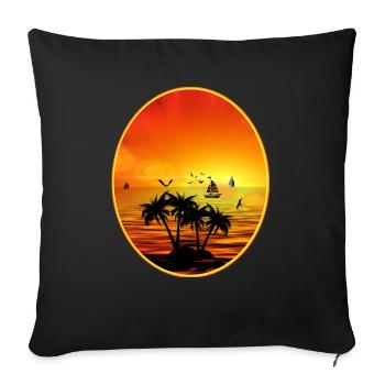 tee shirt vacances - Housse de coussin décorative 45 x 45 cm - noir - Devant