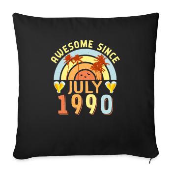 Juli 1990 Geschenkidee - Sofakissenbezug 45 x 45 cm - Schwarz - Vorne