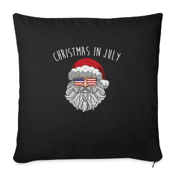 Christmas In July Weihnachtsmann Amerika Flagge - Sofakissenbezug 45 x 45 cm - Schwarz - Vorne