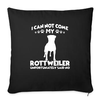 Rotweiler Spaziergang Motiv Hundehalter Rottweiler - Sofakissenbezug 45 x 45 cm - Schwarz - Vorne