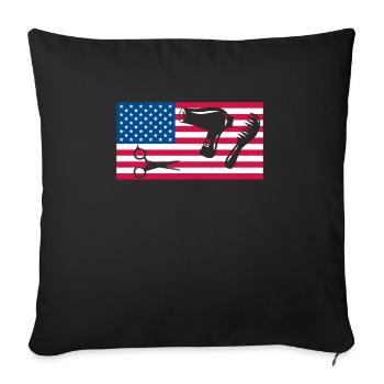 USA Flag America Flag Chemise de coiffeur - Housse de coussin décorative 45 x 45 cm - noir - Devant