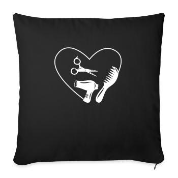 Haistylist Shirt Cadeau Coiffeur - Housse de coussin décorative 45 x 45 cm - noir - Devant