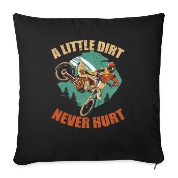 Dirt Bike Moto Motocross Biker - Housse de coussin décorative 45 x 45 cm - noir - Devant