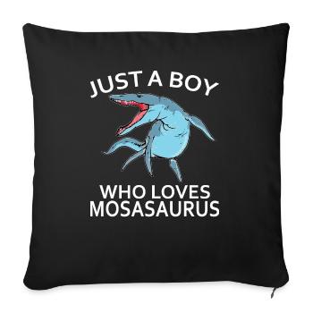 Biologiste marin Mosasaurus Time Dinosaures - Housse de coussin décorative 45 x 45 cm - noir - Devant