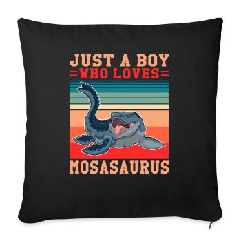 Biologiste marin Mosasaurus Time Dinosaures - Housse de coussin décorative 45 x 45 cm - noir - Devant