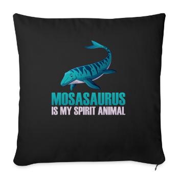Biologiste marin Mosasaurus Time Dinosaures - Housse de coussin décorative 45 x 45 cm - noir - Devant