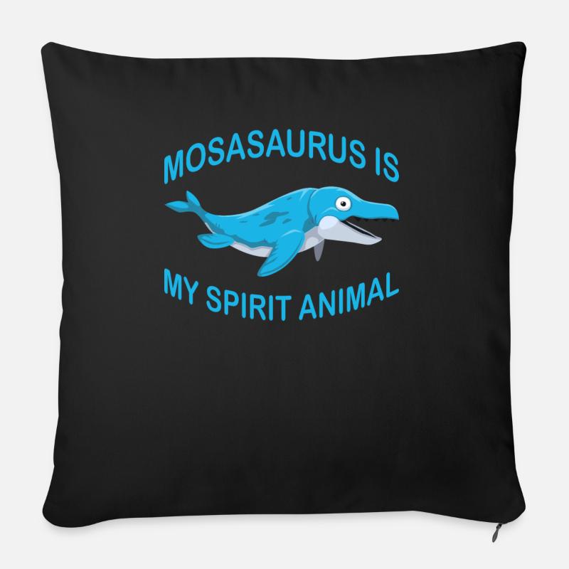 Biologiste marin Mosasaurus Time Dinosaures - Housse de coussin décorative 45 x 45 cm - noir