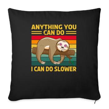 Dicton du sommeil paresseux - Housse de coussin décorative 45 x 45 cm - noir - Devant