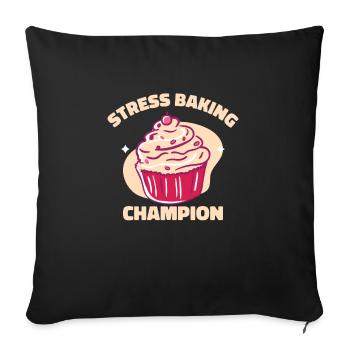 Pastry Chef Baking Champion Baked Goods Pastries - Sofa pillowcase 17,3'' x 17,3'' (45 x 45 cm) - black - Front