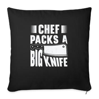 Chef Grand Couteau Coupant des repas de cuisson - Housse de coussin décorative 45 x 45 cm - noir - Devant