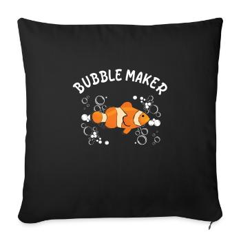 Bubble Maker Poisson clown poisson d’aquarium - Housse de coussin décorative 45 x 45 cm - noir - Devant