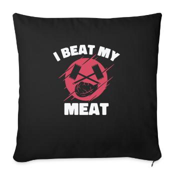 Chef Culinary Meat Lover Cooking Meat Food - Sofa pillowcase 17,3'' x 17,3'' (45 x 45 cm) - black - Front