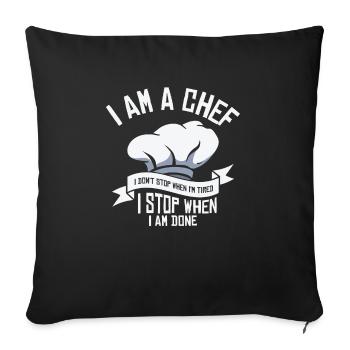 Chef Cuisine Repas Chefs culinaires - Housse de coussin décorative 45 x 45 cm - noir - Devant