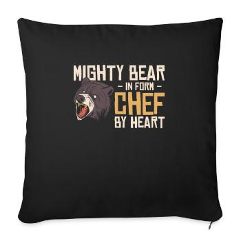 Chefkoch Beast Tierliebhaber Bär Kochende - Sofakissenbezug 45 x 45 cm - Schwarz - Vorne