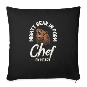 Chefkoch Beast Tierliebhaber Bär Kochende - Sofakissenbezug 45 x 45 cm - Schwarz - Vorne