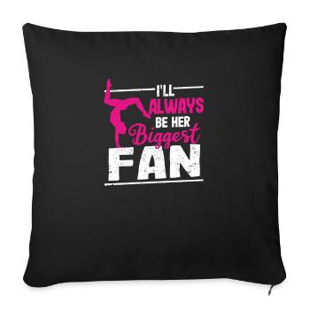 Je serai toujours leur plus grand fan Funny - Housse de coussin décorative 45 x 45 cm - noir - Devant