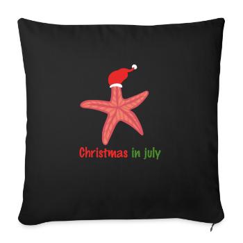 Christmas In July Seestern Geschenk - Sofakissenbezug 45 x 45 cm - Schwarz - Vorne