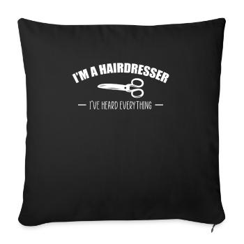 Je suis Hadresser Chemise Cadeau Coiffeur - Housse de coussin décorative 45 x 45 cm - noir - Devant