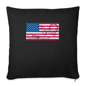 USA Flag America Flag Make Up Artist - Sofa pillowcase 17,3'' x 17,3'' (45 x 45 cm) - black - Front