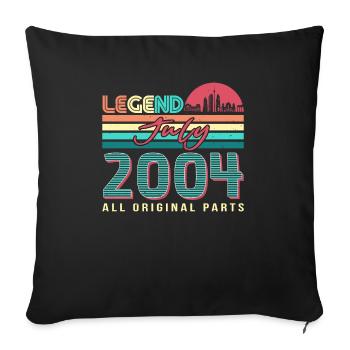 Juillet 2004 Enfin 18 ans - Housse de coussin décorative 45 x 45 cm - noir - Devant