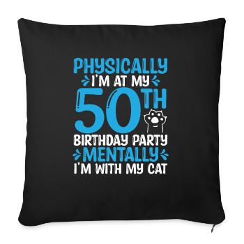 50 Year Old Cat Dad with my Cat Mom 50th Birthday - Sofa pillowcase 17,3'' x 17,3'' (45 x 45 cm) - black - Front