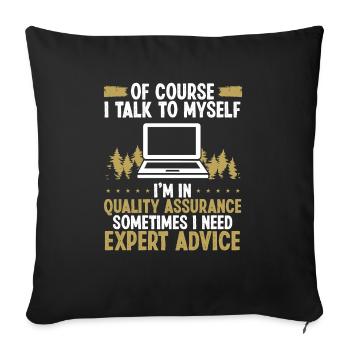 Funny QA Engineer Expert Advice Quality Assurance - Sofakissenbezug 45 x 45 cm - Schwarz - Vorne