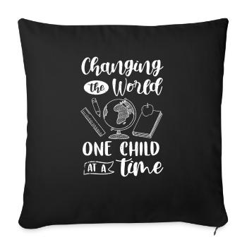 Teacher Tshirt 2ème année Formation des enseignants École des enseignants - Housse de coussin décorative 45 x 45 cm - noir - Devant
