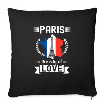 France Drapeau France Paris Marseille Français - Housse de coussin décorative 45 x 45 cm - noir - Devant