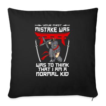 Ninja Tshirt Enfants Hommes Ninjutsu - Housse de coussin décorative 45 x 45 cm - noir - Devant
