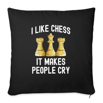 Schach - Sofakissenbezug 45 x 45 cm - Schwarz - Vorne