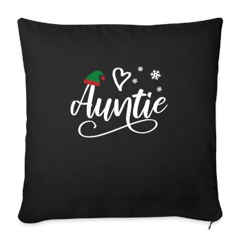 Tante Geschenk Neffe Nichte Patentante Tantchen - Sofakissenbezug 45 x 45 cm - Schwarz - Vorne