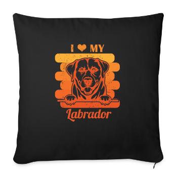 J’adore mon labrador - Housse de coussin décorative 45 x 45 cm - noir - Devant