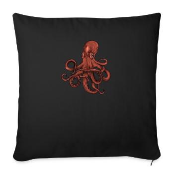 Biologie marine Méduse Baleine océanique Crabe Calmar - Housse de coussin décorative 45 x 45 cm - noir - Devant