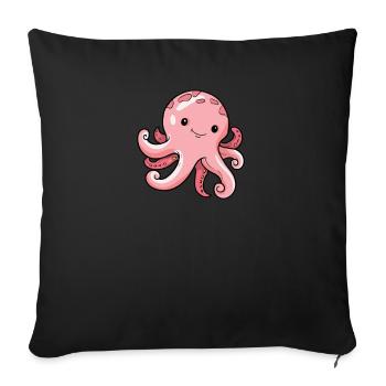 Biologie marine Méduse Baleine océanique Crabe Calmar - Housse de coussin décorative 45 x 45 cm - noir - Devant