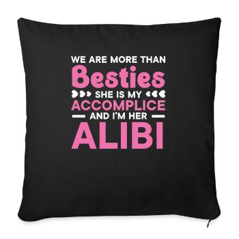 We Are More Than Besties Best Friend Friendship - Sofa pillowcase 17,3'' x 17,3'' (45 x 45 cm) - black - Front