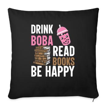 Bookaholic Leben Powered By Tee Blase Geschenke Id - Sofakissenbezug 45 x 45 cm - Schwarz - Vorne