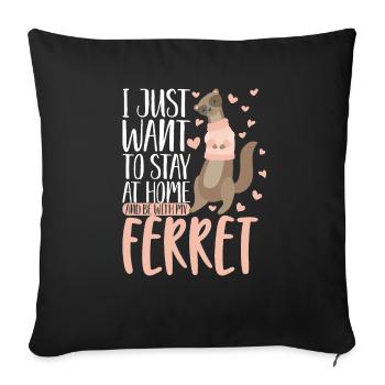 Amoureux des animaux Furet Day Lifestyle Ge - Housse de coussin décorative 45 x 45 cm - noir - Devant
