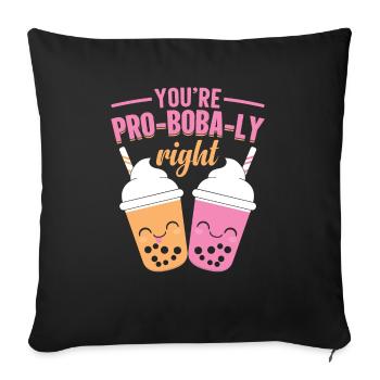 Milk Tea Lovers Powered by Tea Bubble Lifestyle - Sofa pillowcase 17,3'' x 17,3'' (45 x 45 cm) - black - Front