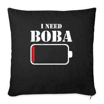 Boba Milktea Liebhaber Bubble Tea Lifestyle Gesche - Sofakissenbezug 45 x 45 cm - Schwarz - Vorne