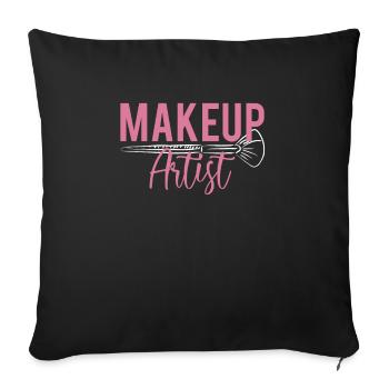 Makeup Artist Shirt Gift - Sofa pillowcase 17,3'' x 17,3'' (45 x 45 cm) - black - Front