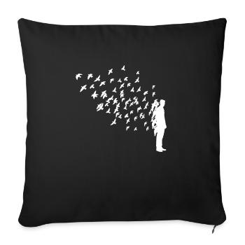 Pigeon Pigeon Shirt Gift - Sofa pillowcase 17,3'' x 17,3'' (45 x 45 cm) - black - Front