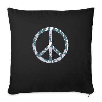 Signe de paix Dove Shirt Cadeau - Housse de coussin décorative 45 x 45 cm - noir - Devant