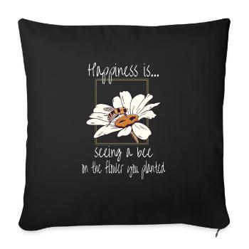Jardinier Jardinier Conservation de la nature Amoureux de la nature Abeille - Housse de coussin décorative 45 x 45 cm - noir - Devant