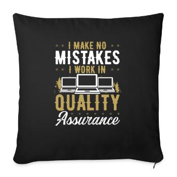 Software I make no mistakes Quality Assurance - Sofa pillowcase 17,3'' x 17,3'' (45 x 45 cm) - black - Front