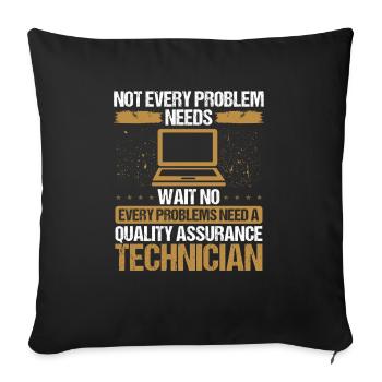 Quality Assurance Software Testing QA Engineering - Sofa pillowcase 17,3'' x 17,3'' (45 x 45 cm) - black - Front
