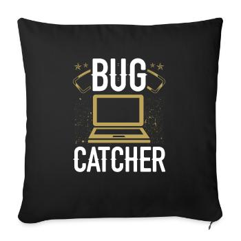 Quality Assurance Bug Catcher Testing QA Engineer - Sofa pillowcase 17,3'' x 17,3'' (45 x 45 cm) - black - Front
