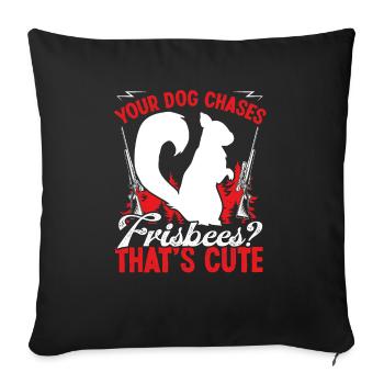 Hunting Dog Funny Squirrel Removal Hunter - Sofa pillowcase 17,3'' x 17,3'' (45 x 45 cm) - black - Front