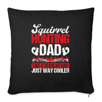 Chasseur d’écureuils Papa Drôle Écureuil Chasseur Père - Housse de coussin décorative 45 x 45 cm - noir - Devant