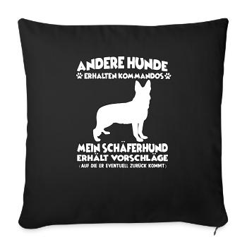 Witziges Obedience Deutscher Schäferhund Hunde - Sofakissenbezug 45 x 45 cm - Schwarz - Vorne